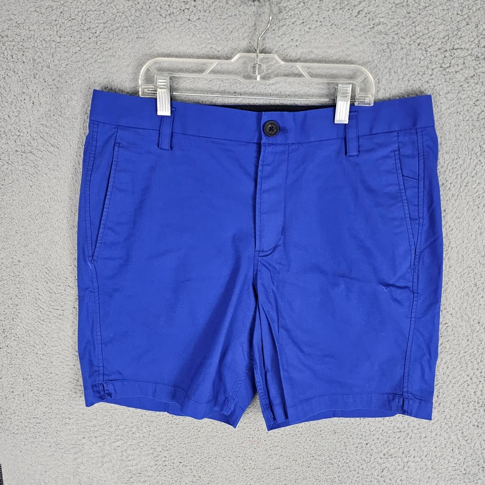 Kit and Ace Shorts Mens 36 Blue Technical Stretch Chino Flat Front 027973
